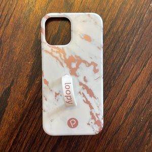 Loopy white marble rose gold apple iPhone 12/12 pro phone case